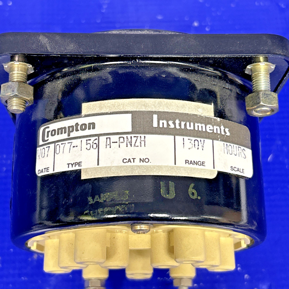 ABB Crompton Instruments 077-156A-PNZH 110V Panel Meter Hours Switchboard 🟦