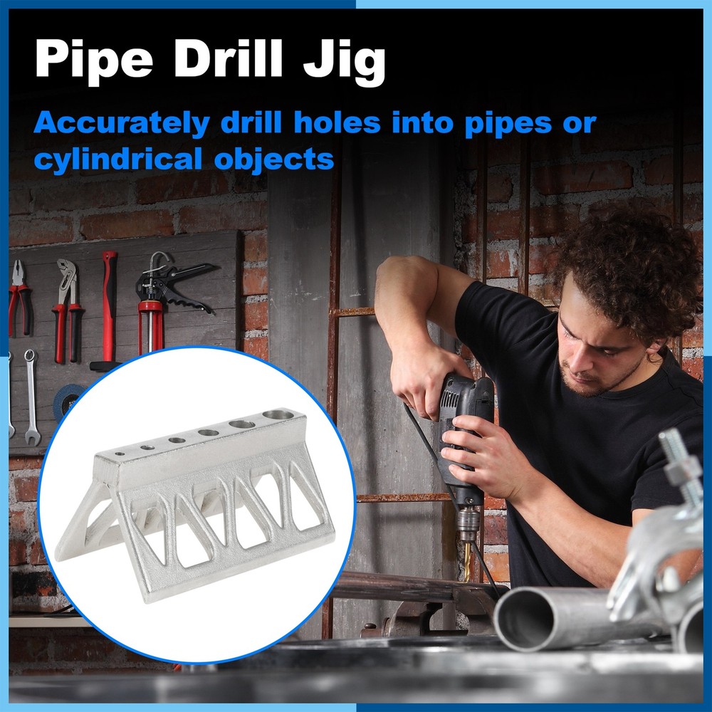 Handheld Pipe Drill Jig for Pipe,Cylinder Triangle Pipe Drilling Guide Block