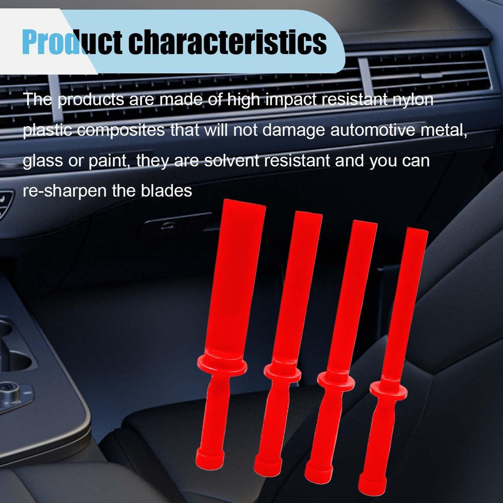 4PCS Plastic Chisel Scraper Set, Non-Marring Plastic Scraper Tools, Safe Chisel