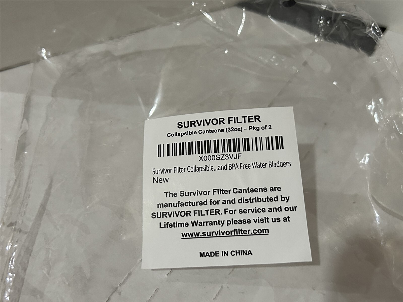 SURVIVOR FILTER COLLAPSIBLE CANTEENS 32OZ - 2 PACK