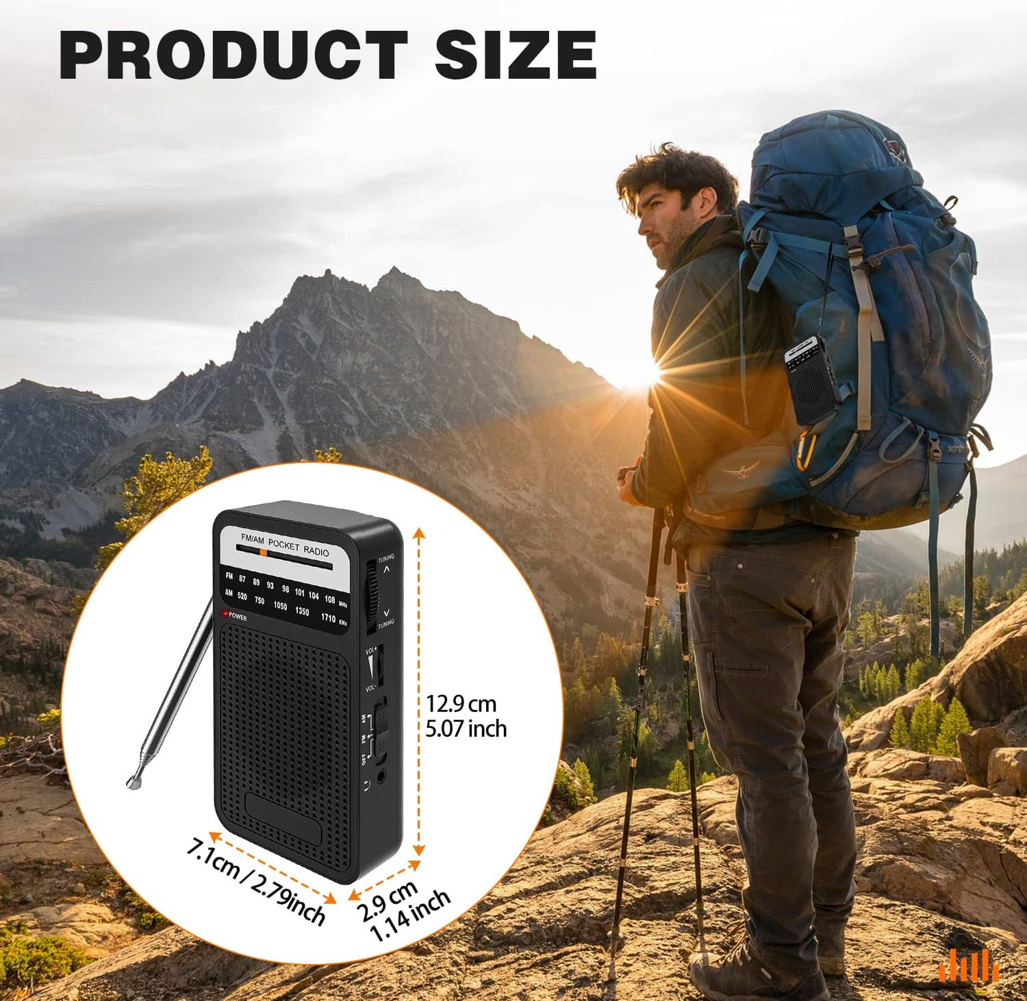 Portable Radio AM FM with Long Range Reception, Goodes Transistor Radio with Lou