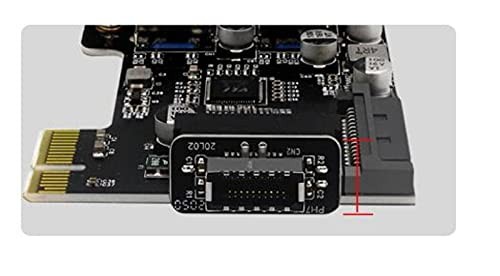 USB Front Panel Adapter, Vertical USB 3.1 Front Panel Socket Key-A -to 3.0 19...