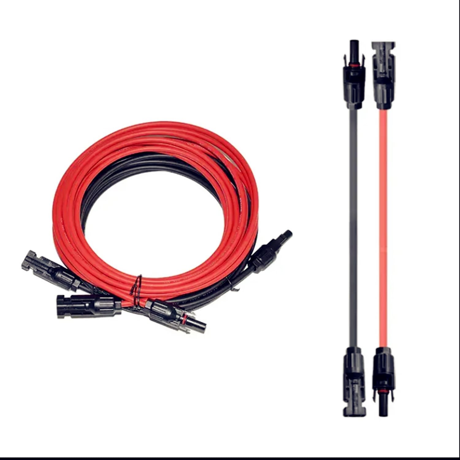 1 Pair 10FT Solar Panel Extension Cable 10AWG 10 feet, 20 BLACK+RED