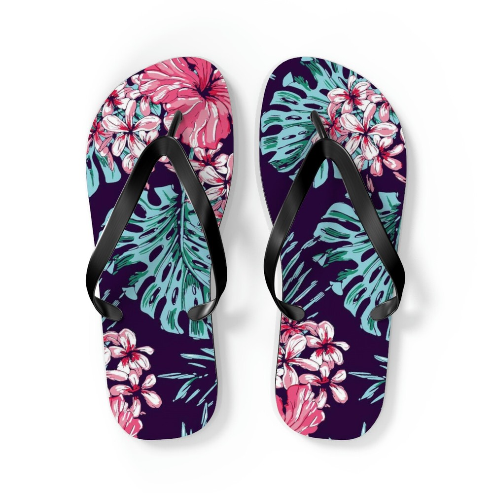 Floral Print Flip Flops