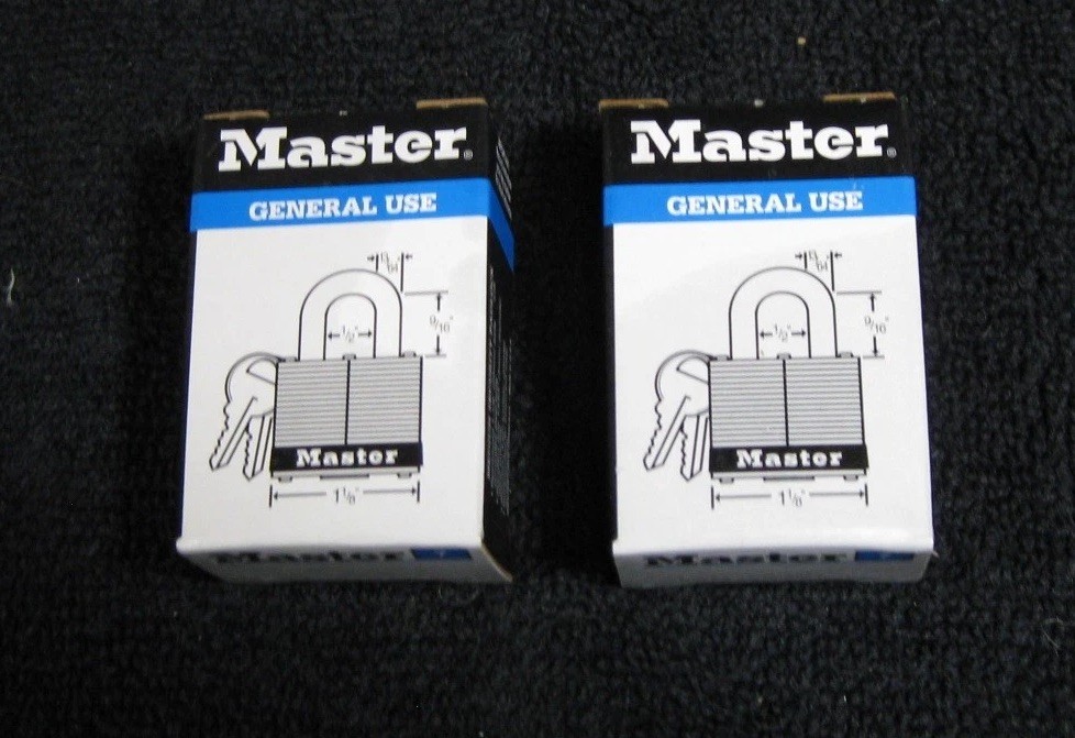 2x Master Lock Padlocks No 7 Key New in Box