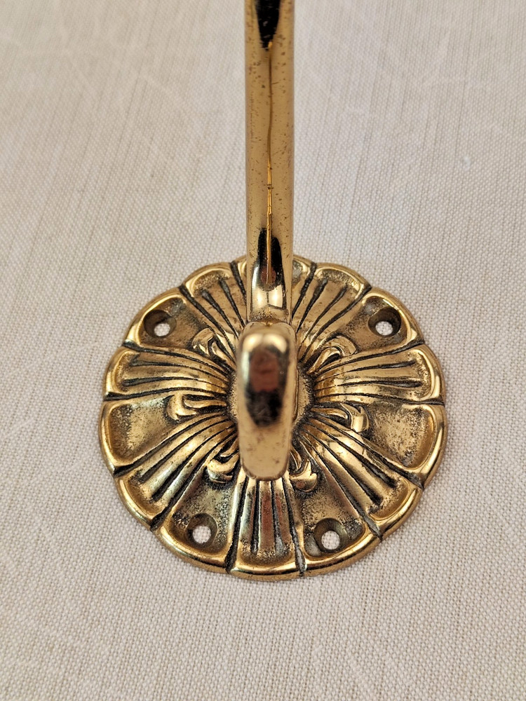 double brass coat hooks vintage