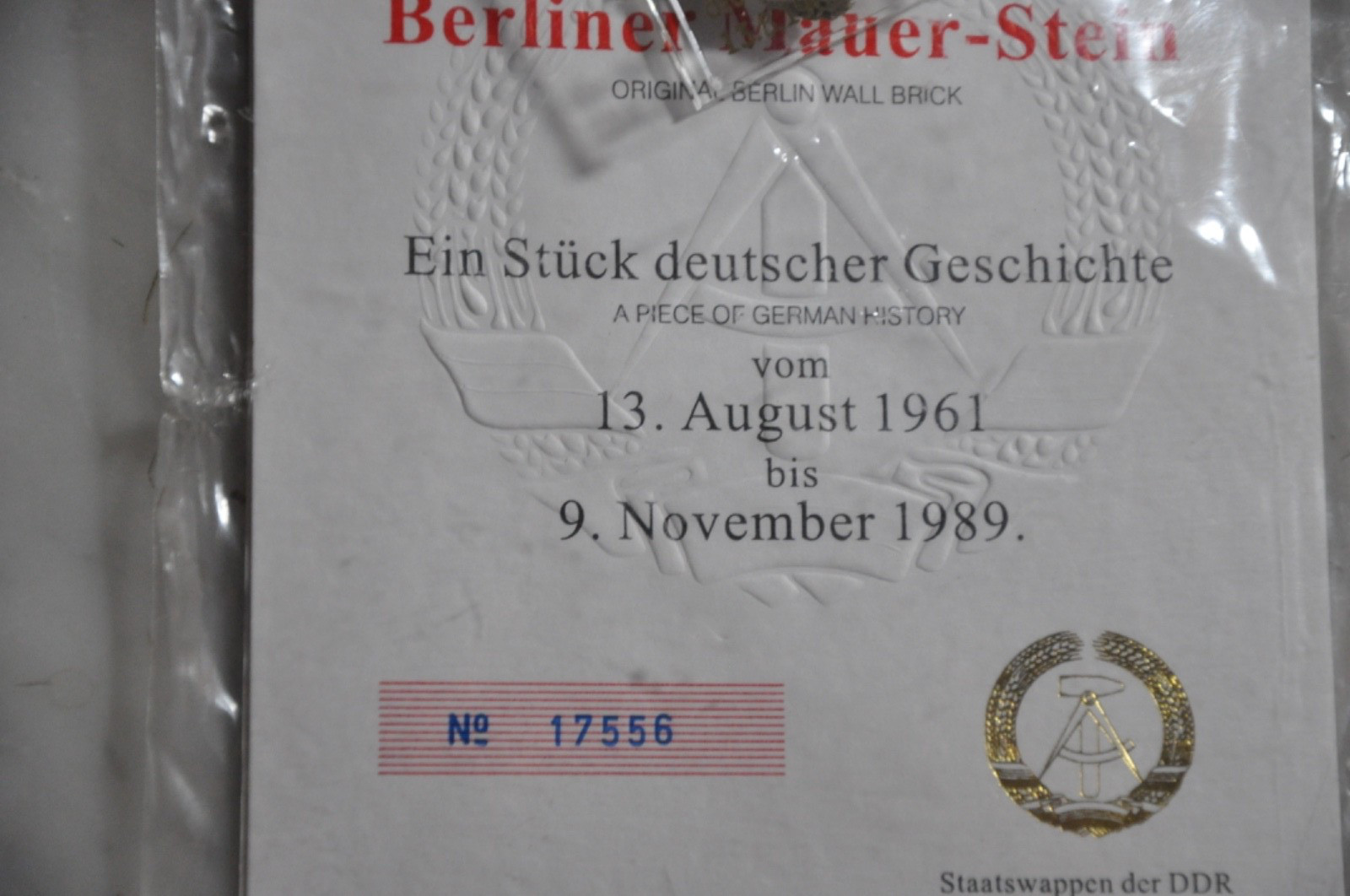 Piece Of The Berlin Wall Authentic Souvenir Keychain Die Mauer Germany
