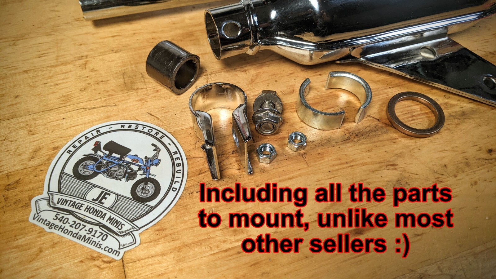 Exhaust - Vintage Style Replica Muffler & Header Kit - Honda Z50 Z50a K0 K1 K2