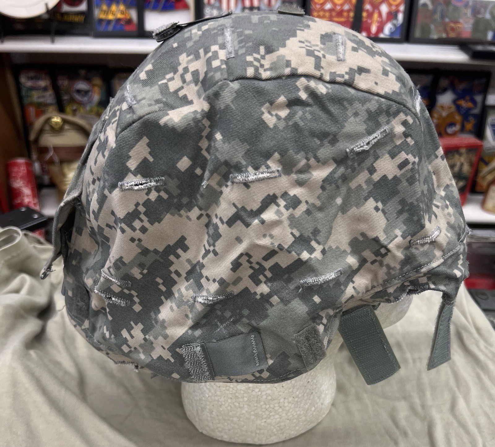 Large X-Large Army ACH ACU UCP Digital Camo Camouflage Combat Helmet Cover Used