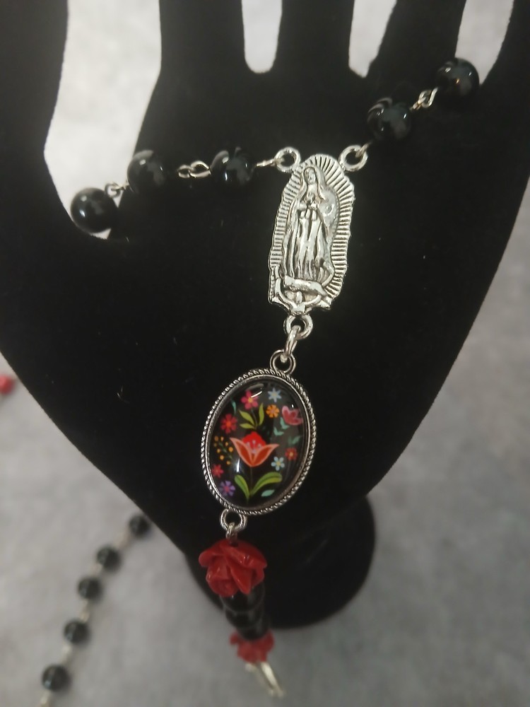 Handmade Five-Decade Black & Red Rosary