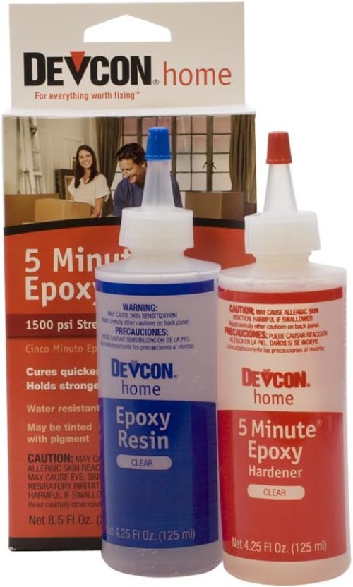 Rapid Repair Devcon Epoxy - 5-Minute High Strength Bonding Solution (2 Bottles)