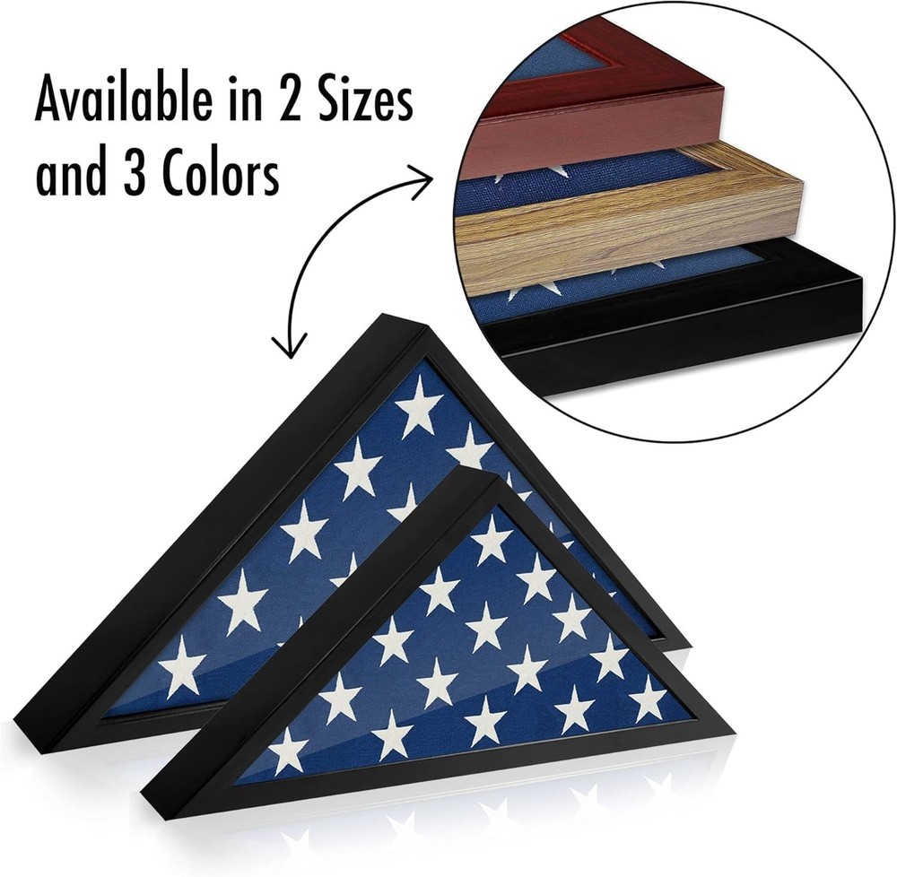 Triangular Flag Frame for 3x5' Ceremonial Flags - Perfect Gift for Veterans