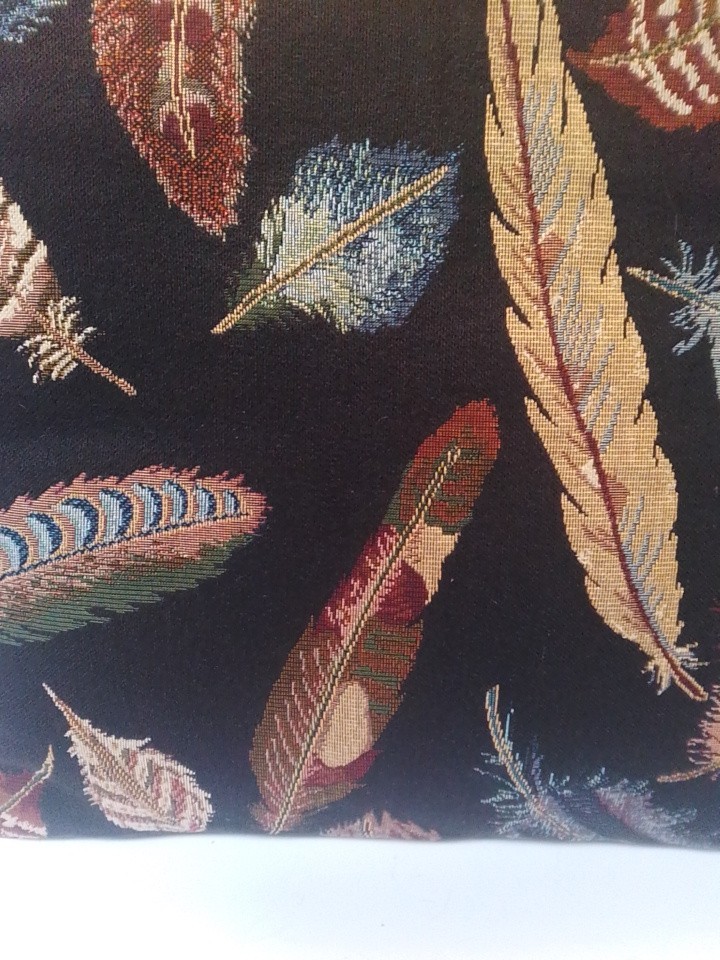 Large Embroidred Pillow Multiple Feather Pattern 20" X 20"