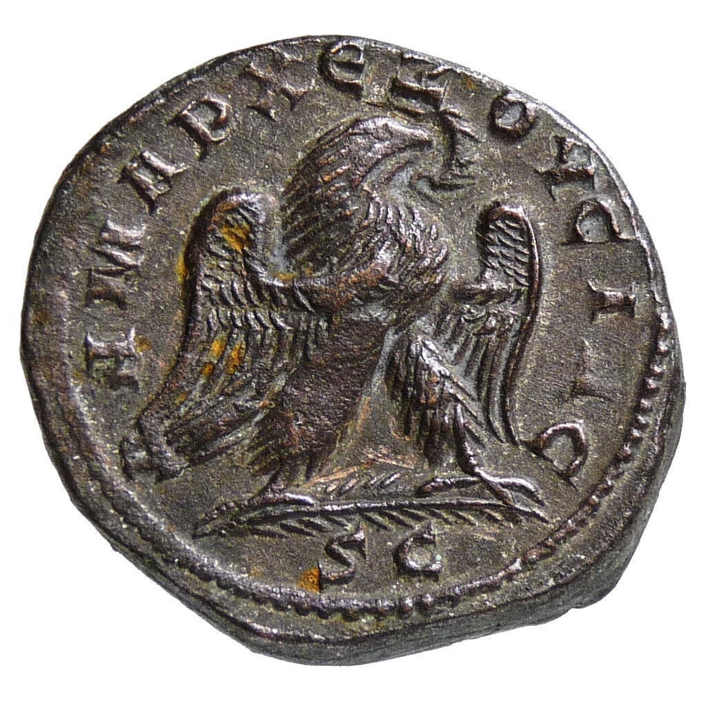 HERENNIUS ETRUSCUS/Eagle SC. Scarce Large Tetradrachm Roman Empire Coin Antioch