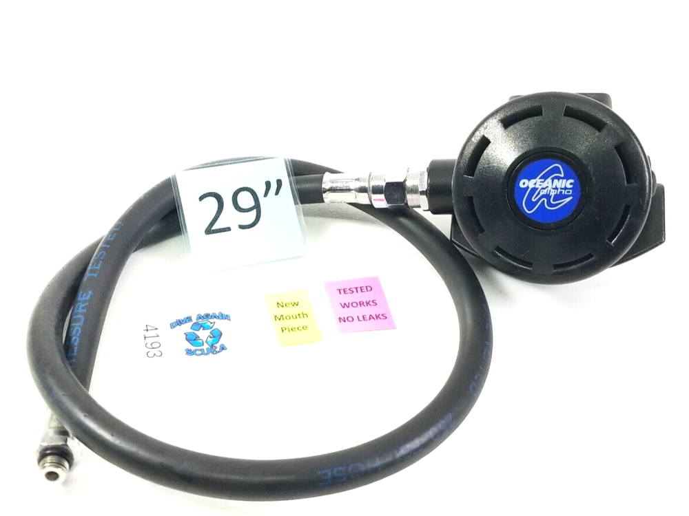 Oceanic Alpha Primary or Octo Second 2nd Stage Regulator Scuba Dive Black NICE!