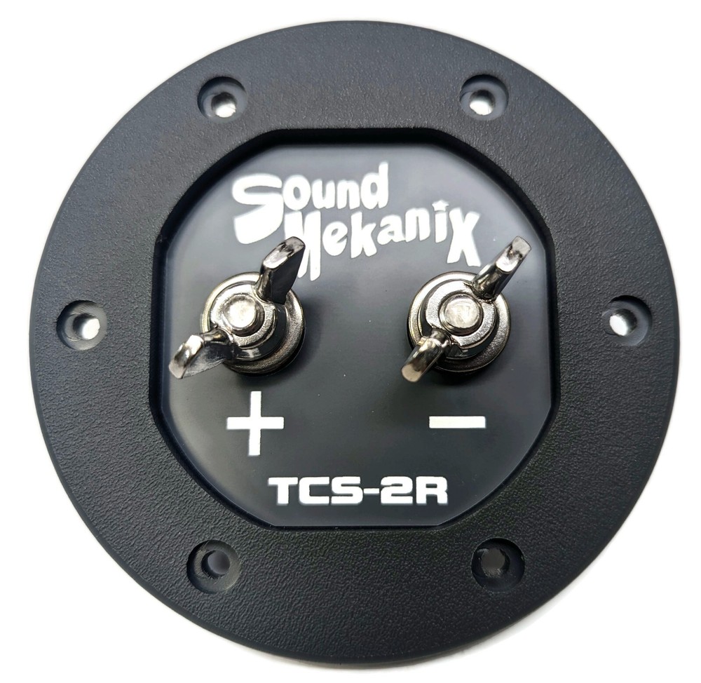 Round Subwoofer Speaker Box Terminal Cup, Single Input - TCS-2R GRAY