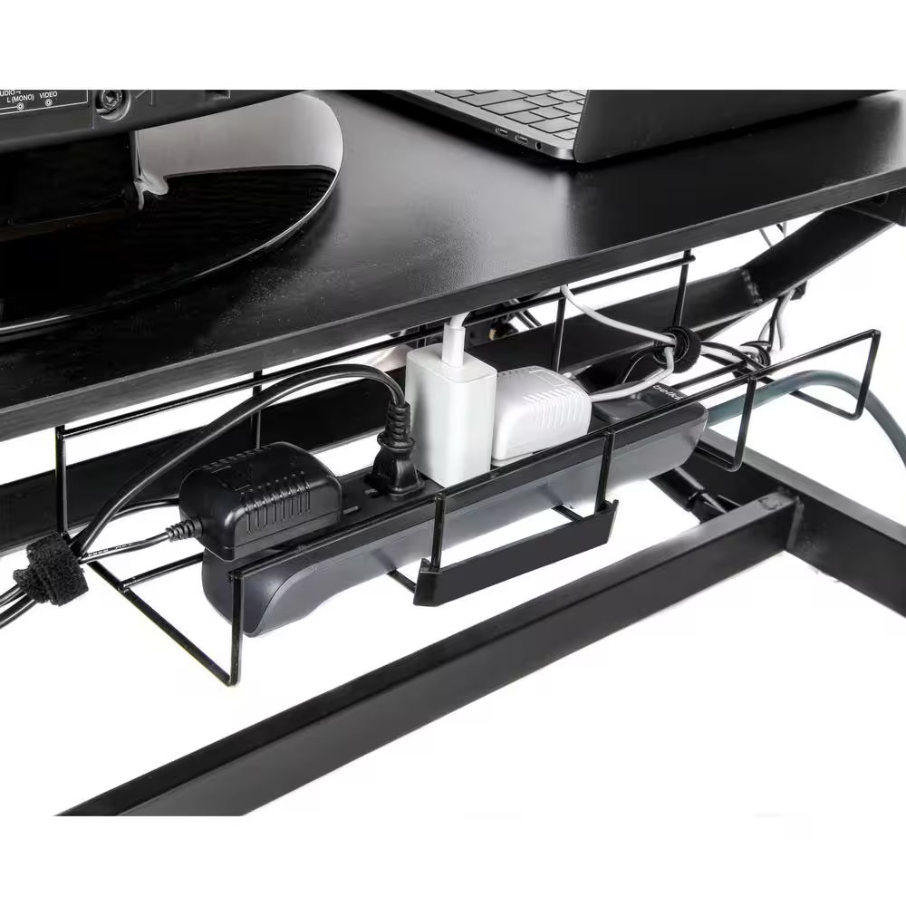 32 In. Wire Tray Desk Cable Organizer, Black