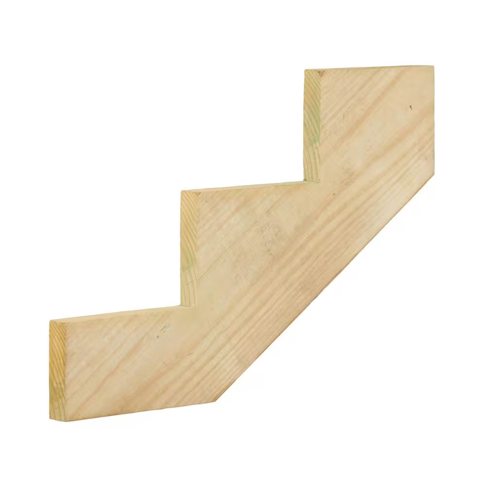 3-Step Ground Contact Pressure-Treated Pine Stair Stringer