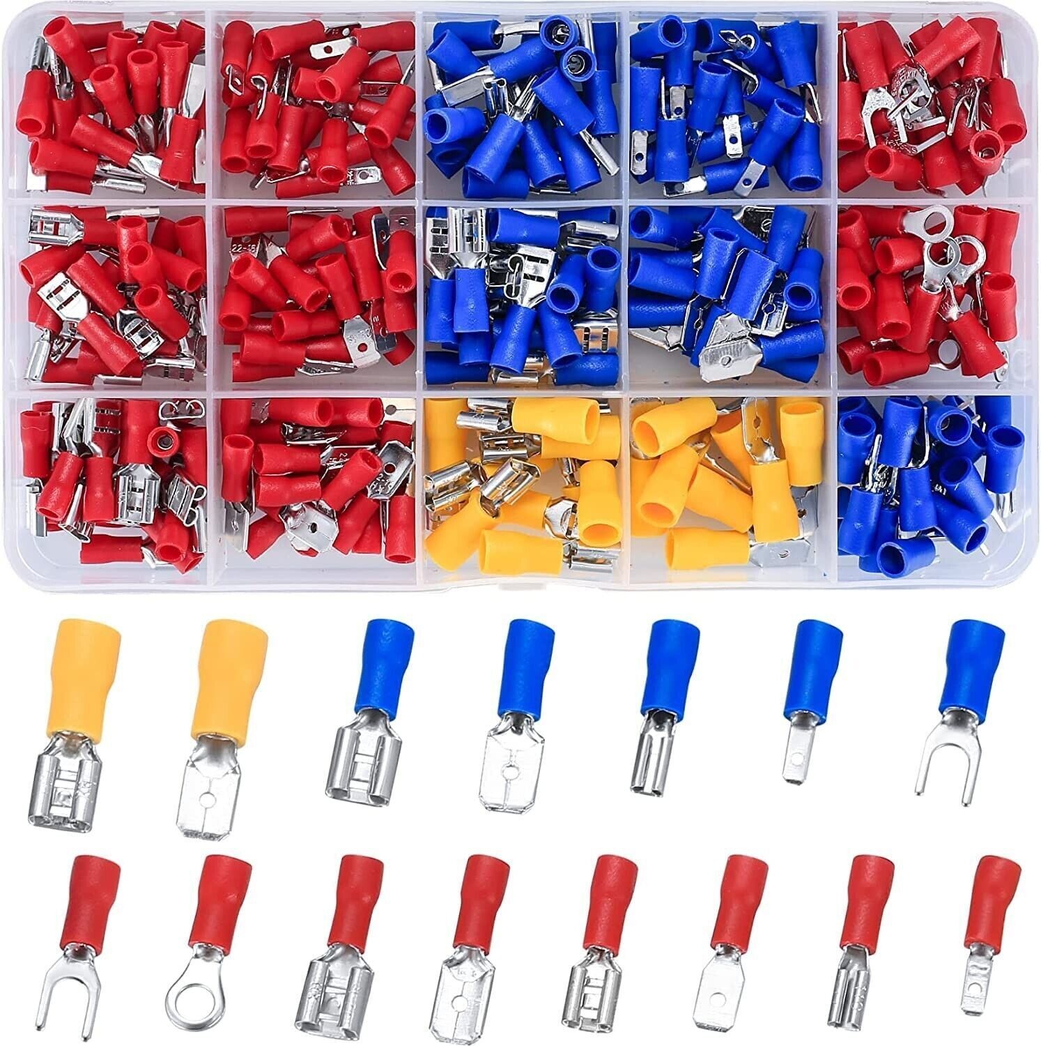 280PCS Assorted Insulated Electrical Wire Crimp Terminals Port Connectors Kit US