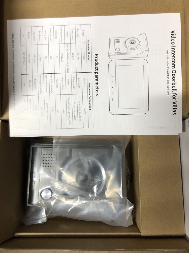 Video Intercom for Front Door 9in LCD