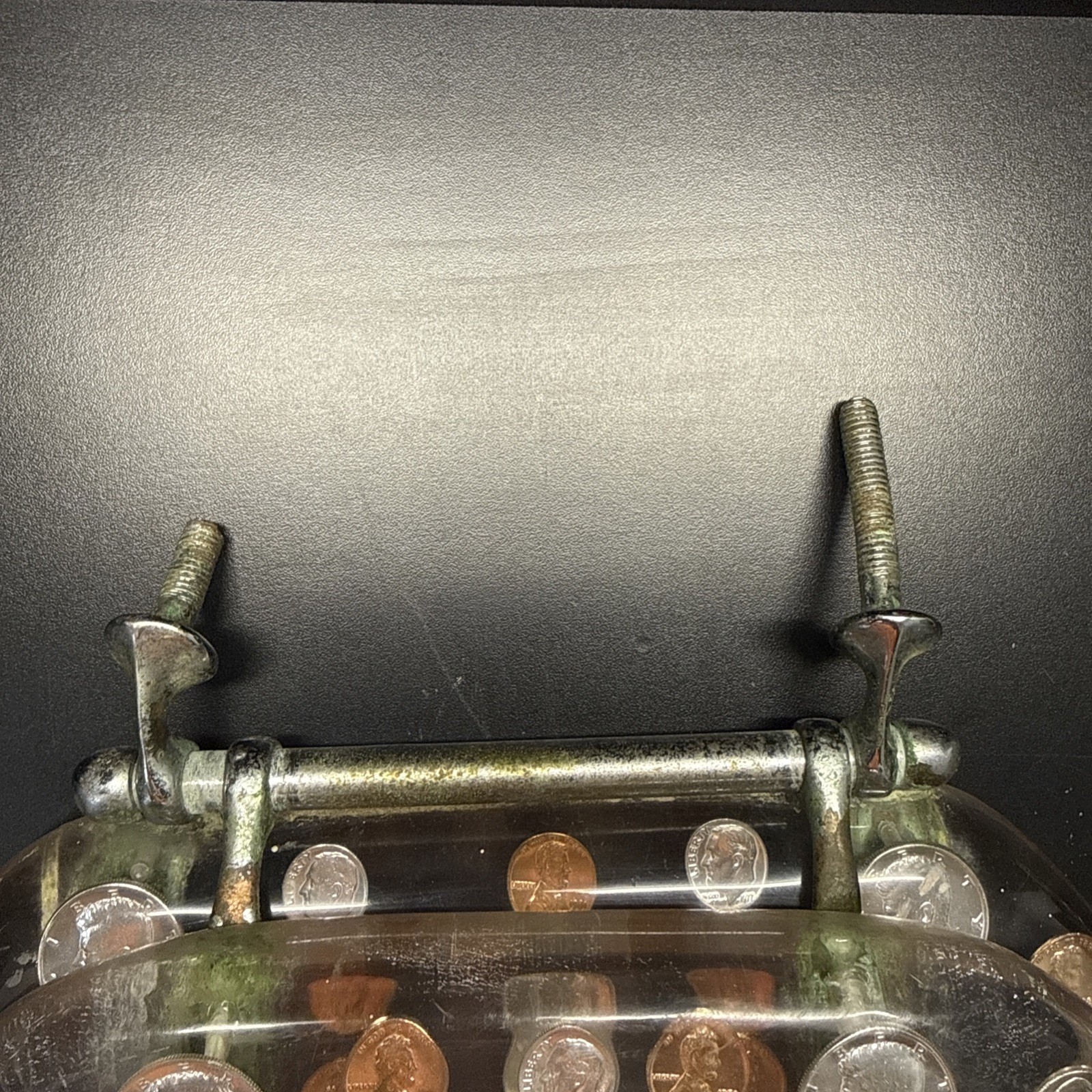 Lucite Las Vegas Toilet Seat Watch Gears U.S. Coins 1965-1981 Time Is Money