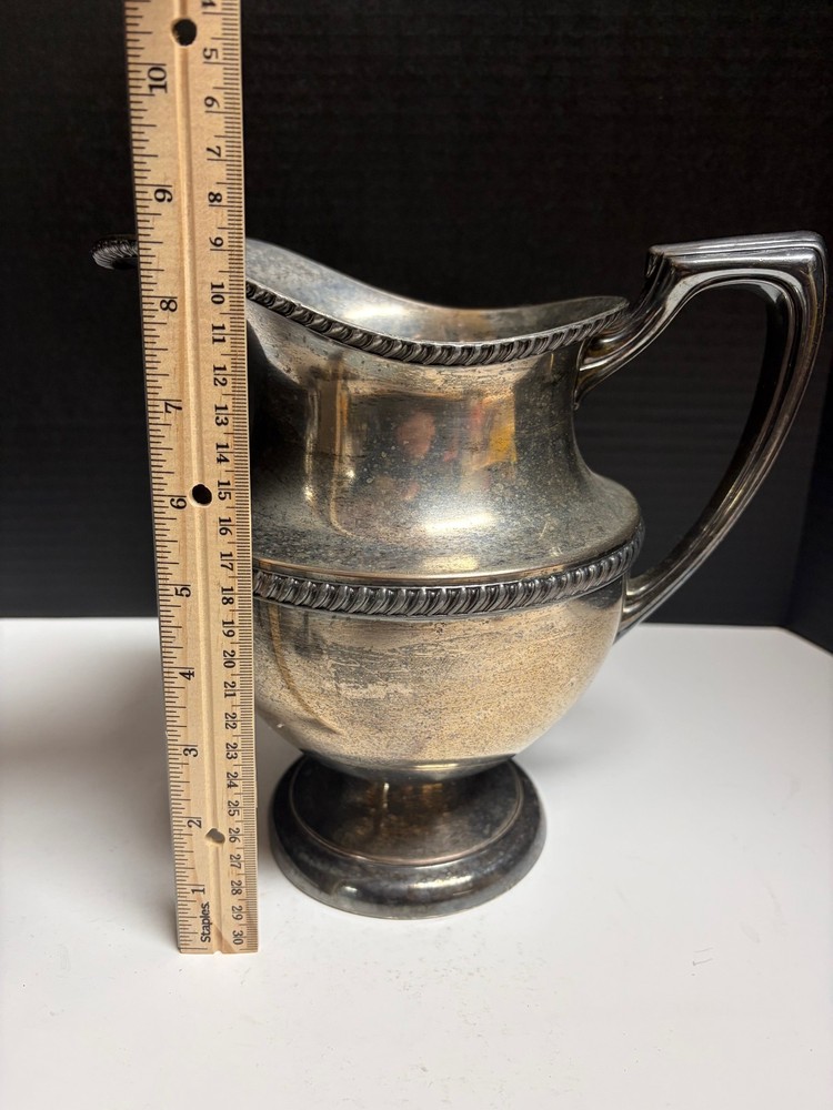 Antique Crescent Silver-Plated Pitcher, Likely Early 20th Century