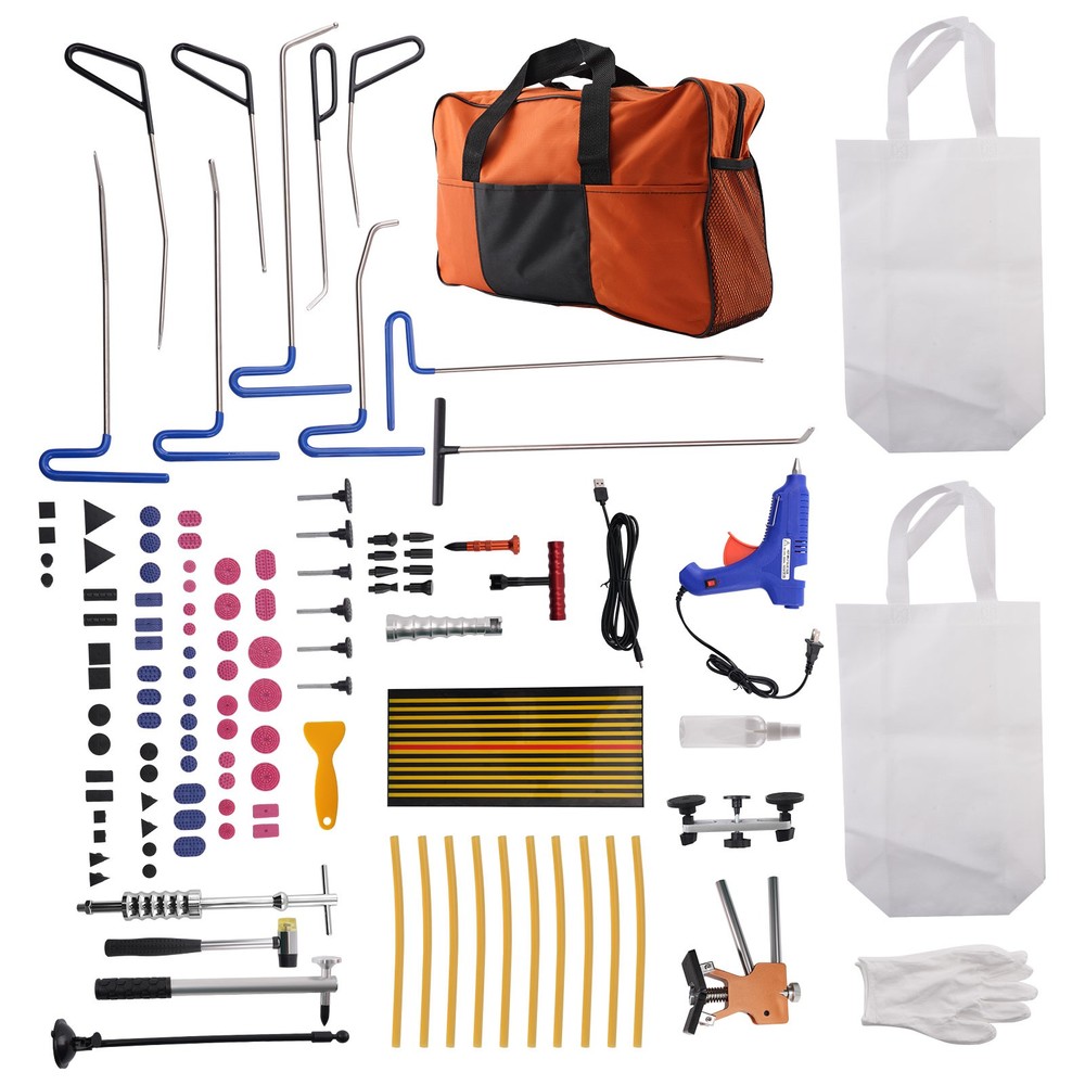 89pcs Auto Dent Kit Paintless Removal Bridge Puller Hammer Glue Gun