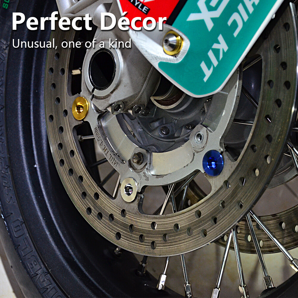 6PCS Motorcycle Bobbins Rivets w/ E-clips Floating Washers Fit Brembo Brake Disc