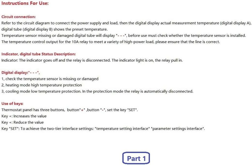 Versatile Digital Temperature Controller with Waterproof Sensor & LED Display