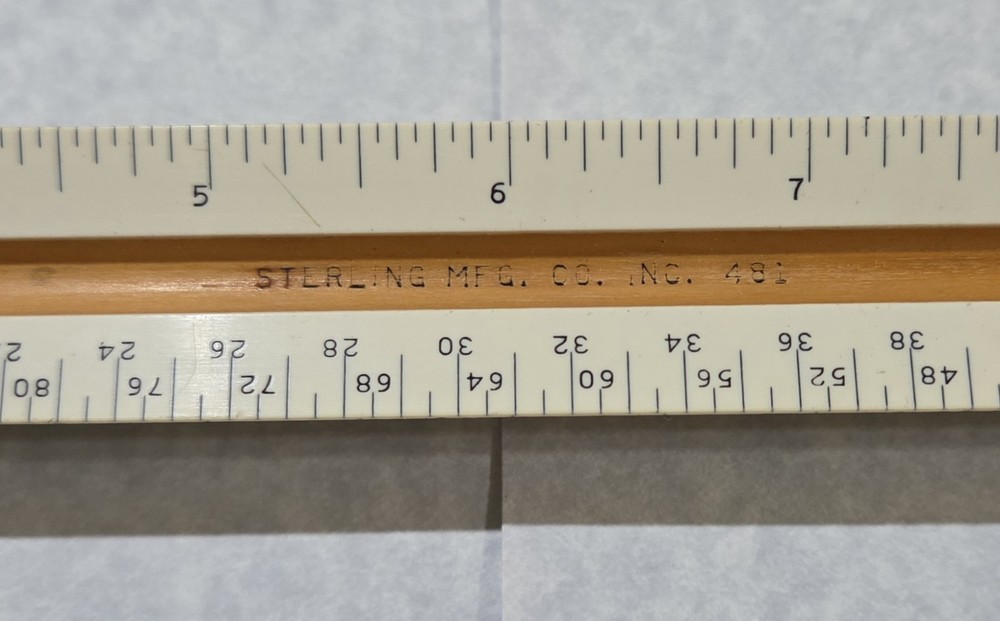 Vintage 12" Sterling #481 Engineering/Drafting Triangular Ruler