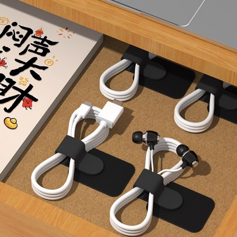 100PCS Hook Loop Cable Straps, Self Adhesive