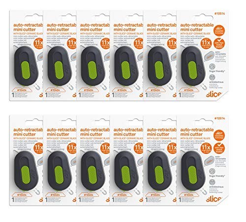 Auto-Retractable Mini Box Cutter - Safe Ceramic, Lasts 11x Longer, Keychain Open