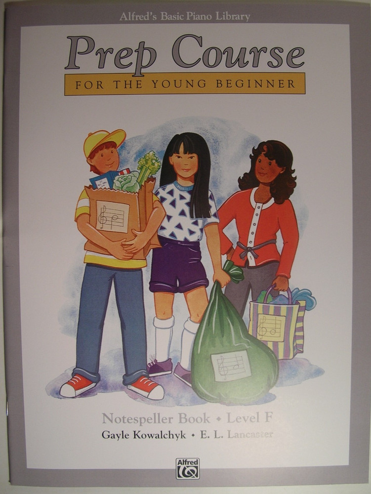 New Alfred's Basic Prep Course Young Beginner Piano Music Notespell Book Level F