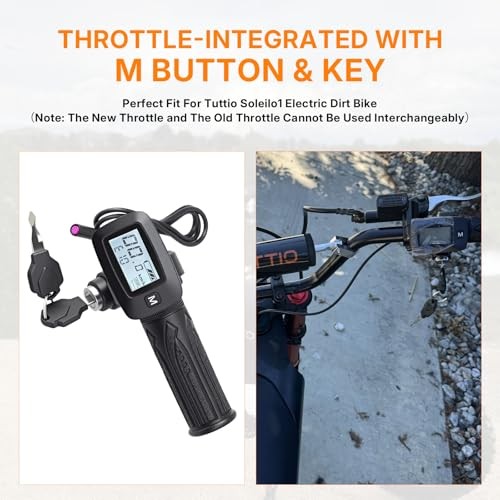 Bike Throttle 48V with LCD Display M Button Keyless Start Replacement for