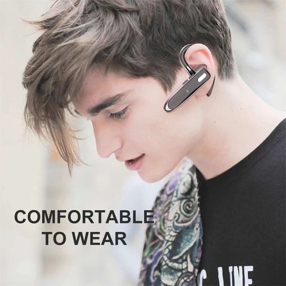 Wireless Bluetooth Headset Rechargeable With Voice Command Noise Cancelling Mic