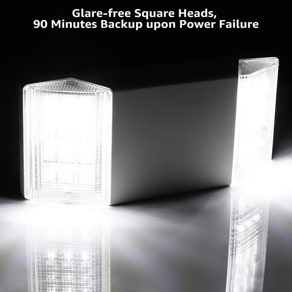 8 Pack LED Emergency Exit Light Fixtures, Two LED Square Heads