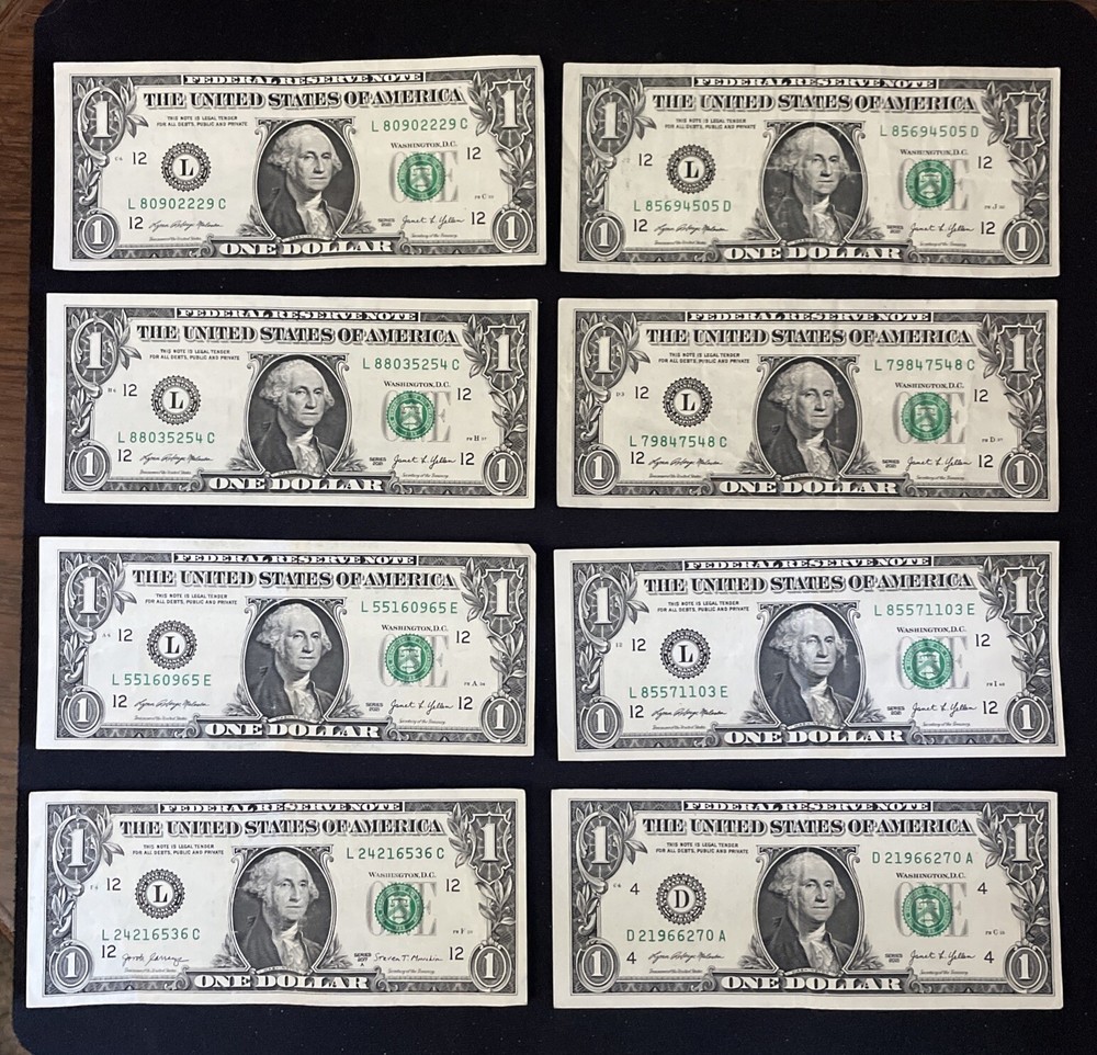 20 $1 FRN Mis Cut Errors. Left To Right. (WORTHLESS) Read Description!!!