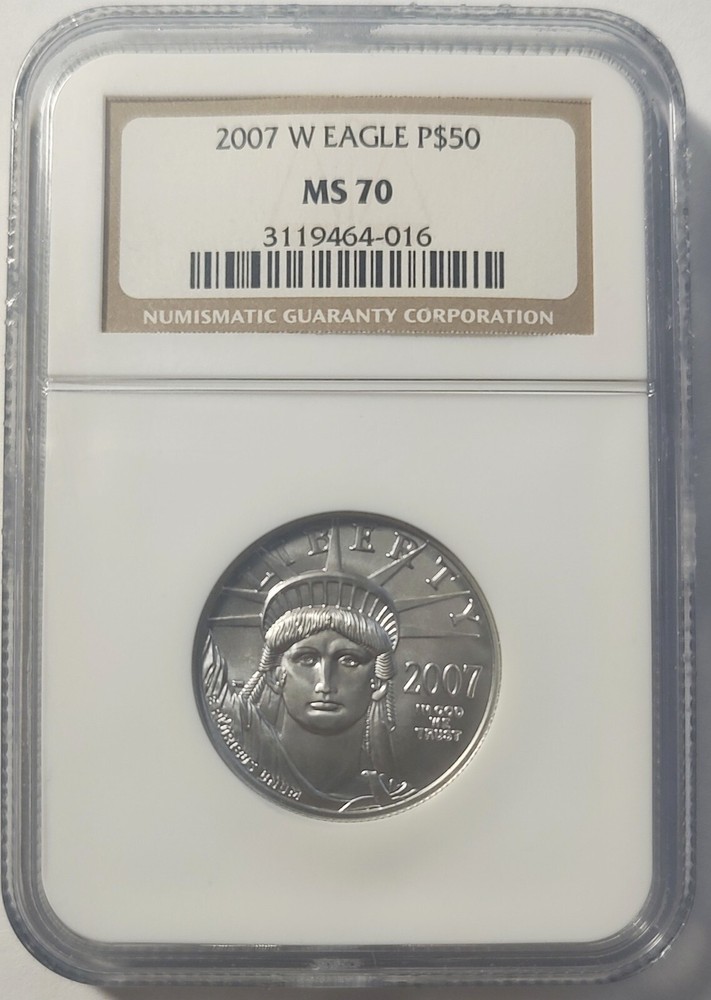 2007 W Platinum Eagle 1/2oz NGC MS70 Burnished $50