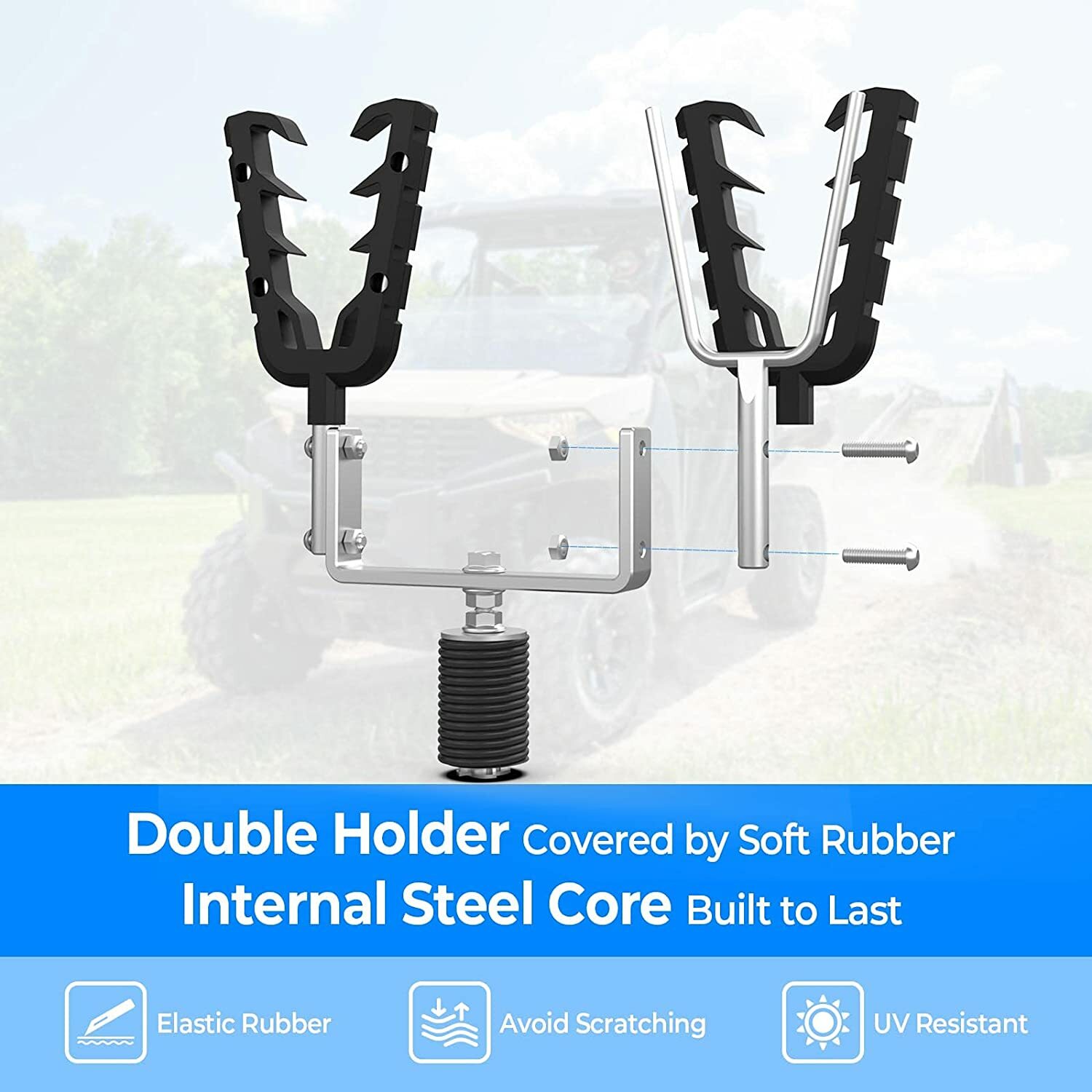 ATV UTV Gun Holder Rifle Mount Lock & Ride Rack for Polaris Ranger General 1000