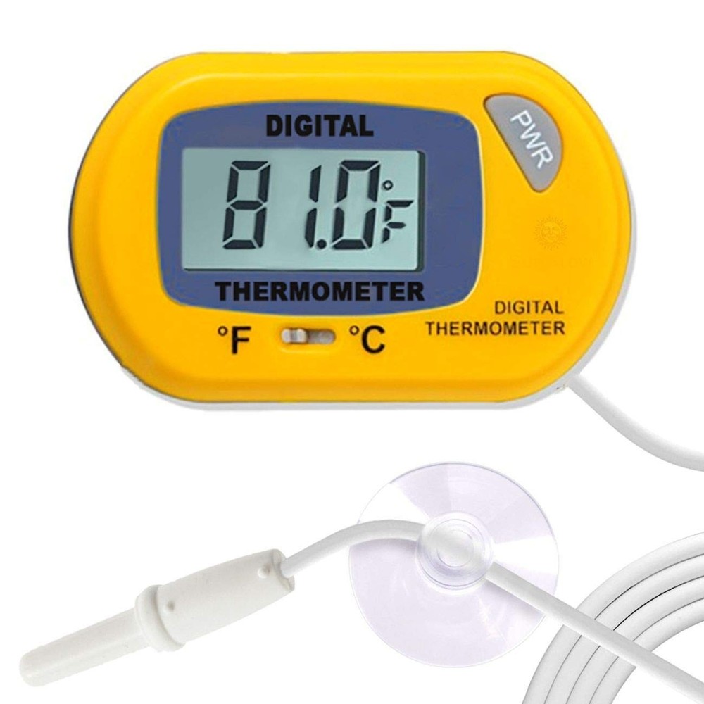 Digital LCD Reptile Thermometer - Waterproof Sensor Probe, Accurate & Stylish