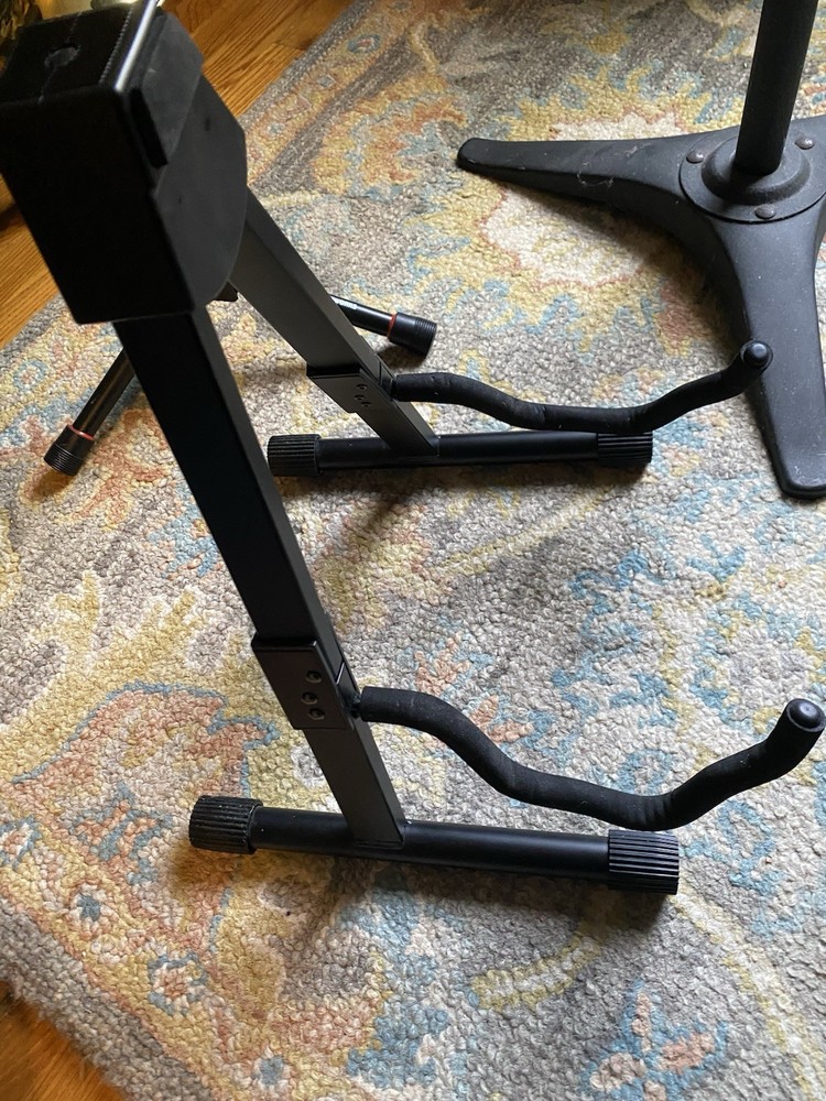 Amazon Basics Adjustable Guitar Folding A-Shape Frame Stand Black