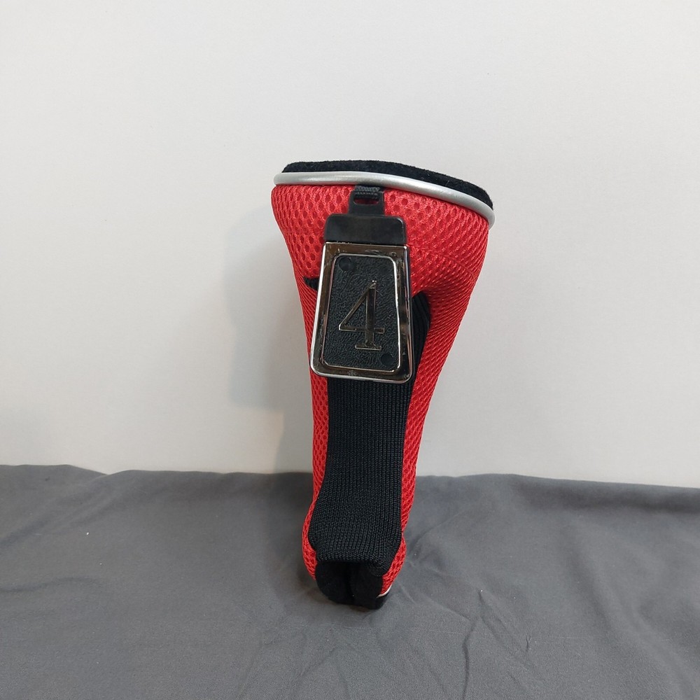 Golf 4 Iron Headcover Red Black Interchangeable Number Tag