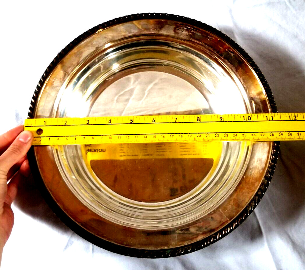 Sheffield Silverplate Covered Lid Serving Dish w Divided Veggie Insert 3 pc VTG