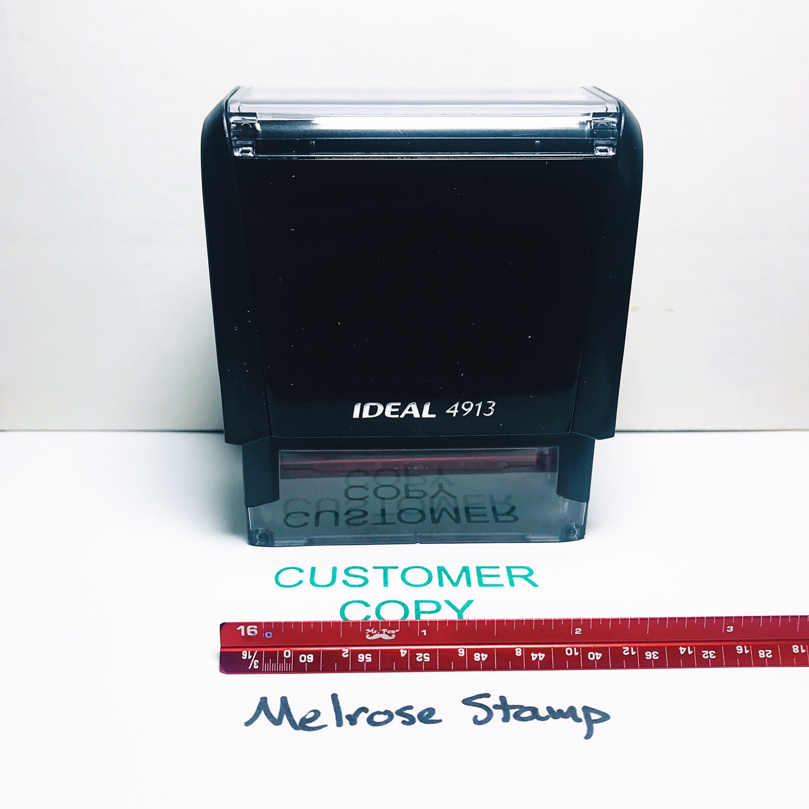 Customer Copy Rubber Stamp Green Ink Self Inking Ideal 4913