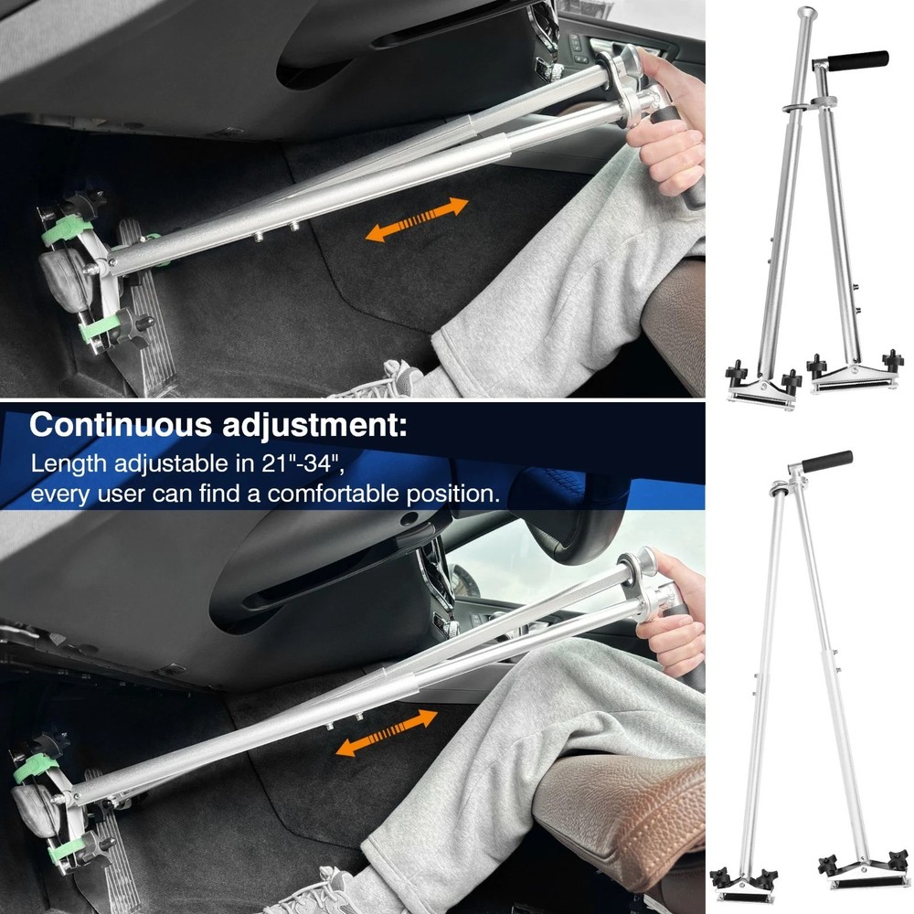 Handicap Driving Hand Controls Universal Portable for Disabled Drivers Silver