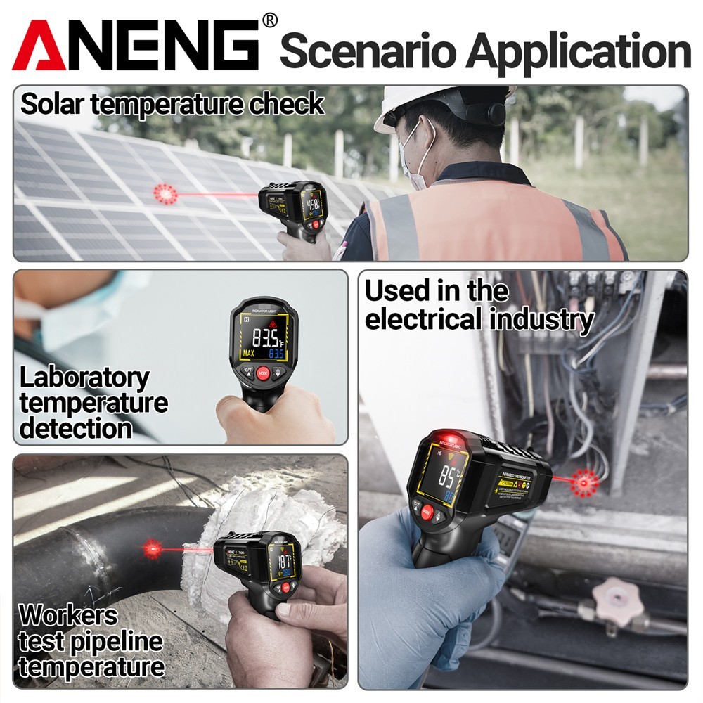 Infrared Thermometer LCD Digital Non-contact Laser IR Temperature Gun Temp Meter