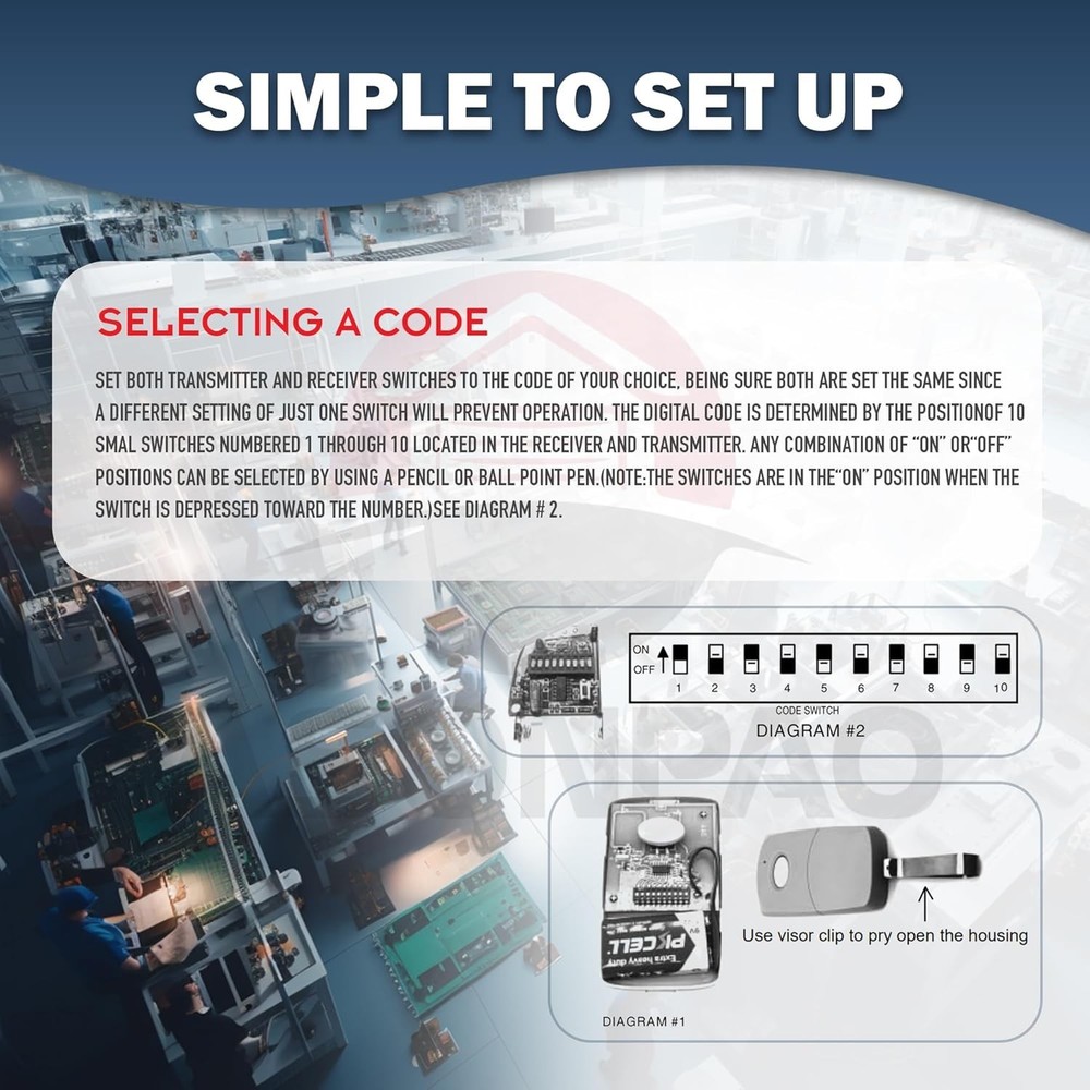 Compact MultiCode Garage Door Remote 3060/3089 - Certified & User-Friendly
