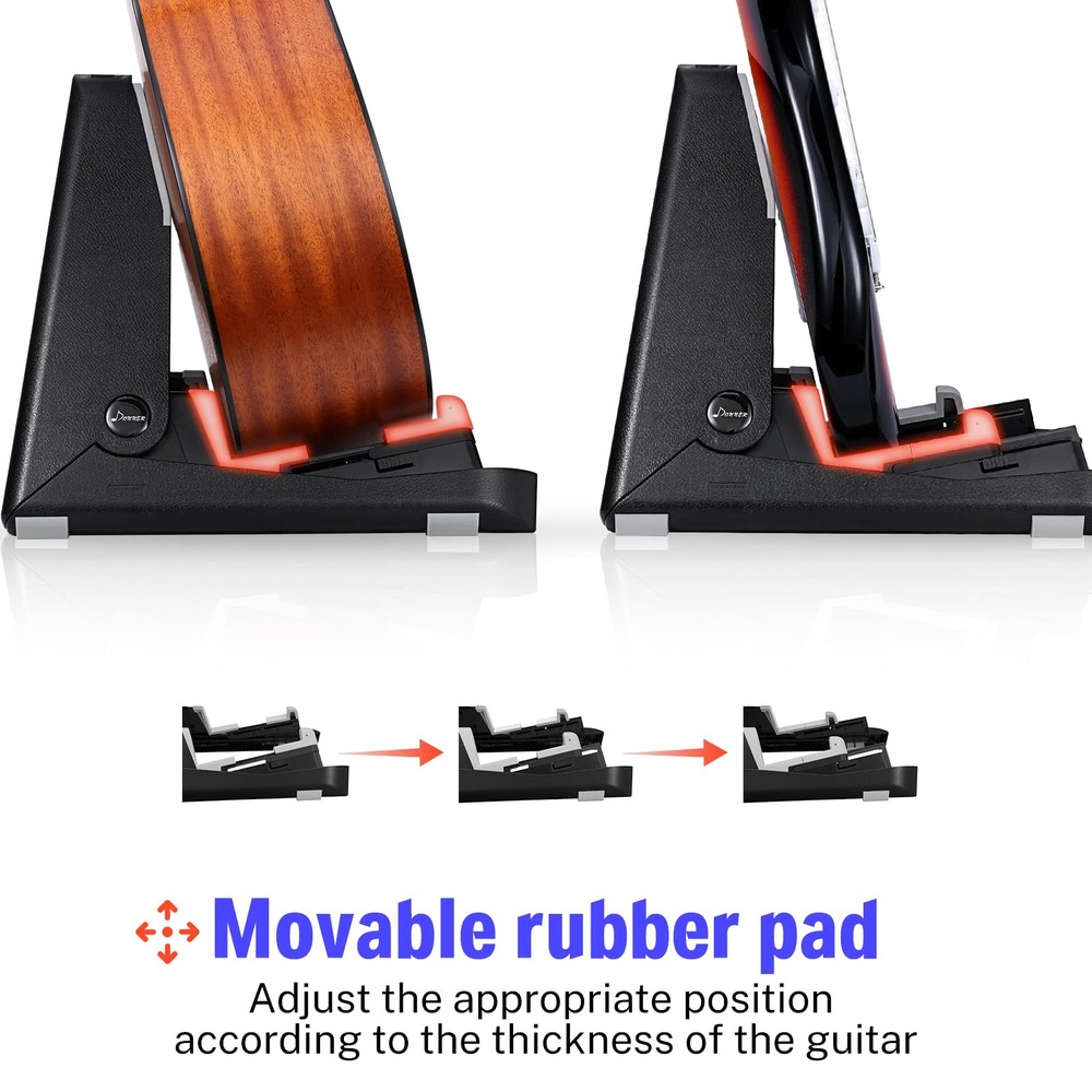 Portable Adjustable Guitar Stand Durable ABS Lightweight Compatible with All ...