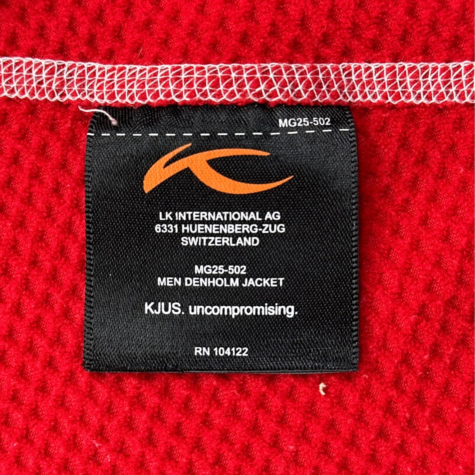 KJUS Denholm Jacket Men XL Red Full Zip Lightweight Technical Midlayer Outdoors