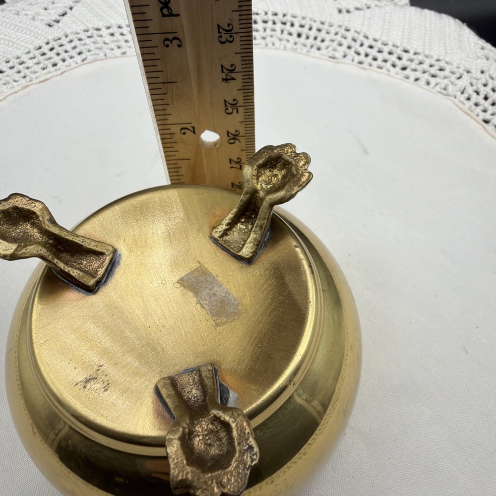 VTG Solid Brass Open Salt Cellar With Claw Feet